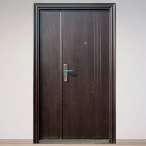 Puerta de Seguridad con Fijo Modelo Hoss-10Fa Color Chocolate